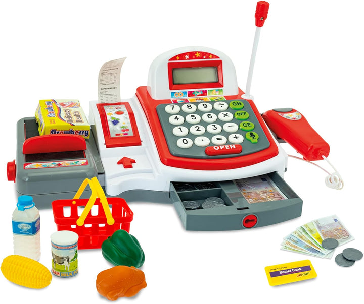 Teorema Kassenspiel, Spielzeug für Kinder, mit Scanner und Kassenrolle, mit Zubehör