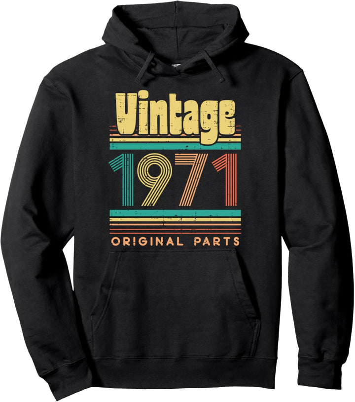 Vintage 1971 Original Parts 50 Years Old 50th Birthday Gift Pullover Hoodie