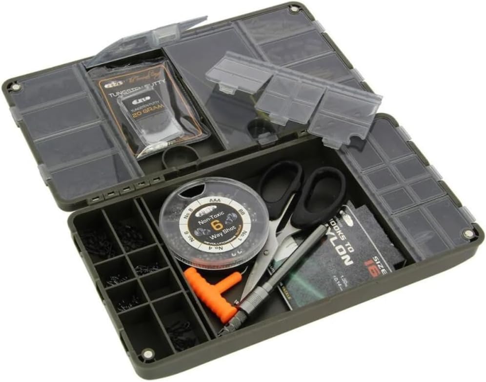 Tacklebox Set mit Magnetverschluss - Köderbox zum Angeln zweiseitig mit vielen Fächern Angelbox in g