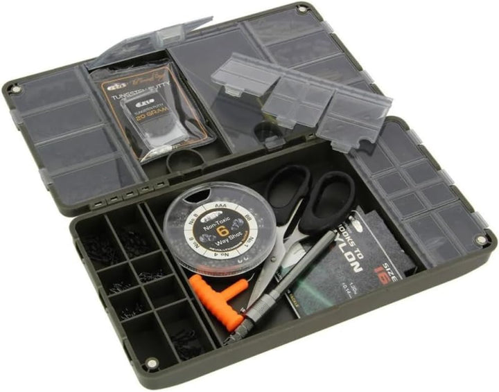 Tacklebox Set mit Magnetverschluss - Köderbox zum Angeln zweiseitig mit vielen Fächern Angelbox in g