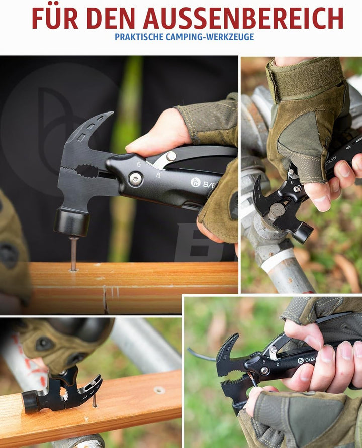 BIBURY Hammer &amp; Schneeflocken Multitool für Manner, Outdoor Campingzubehör Überlebensausrüstung, Ges