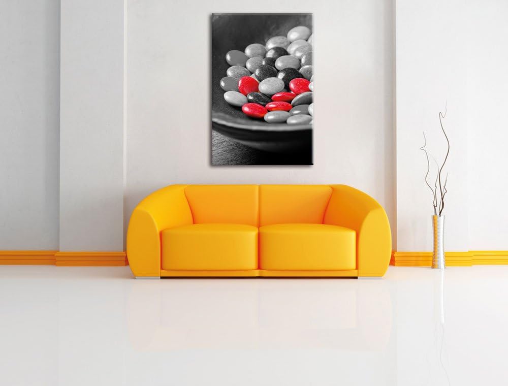 Pixxprint Schokolade Smarties Schoko Süssigkeiten, Format: 70x100 auf hochkantiges Leinwand, XXL rie