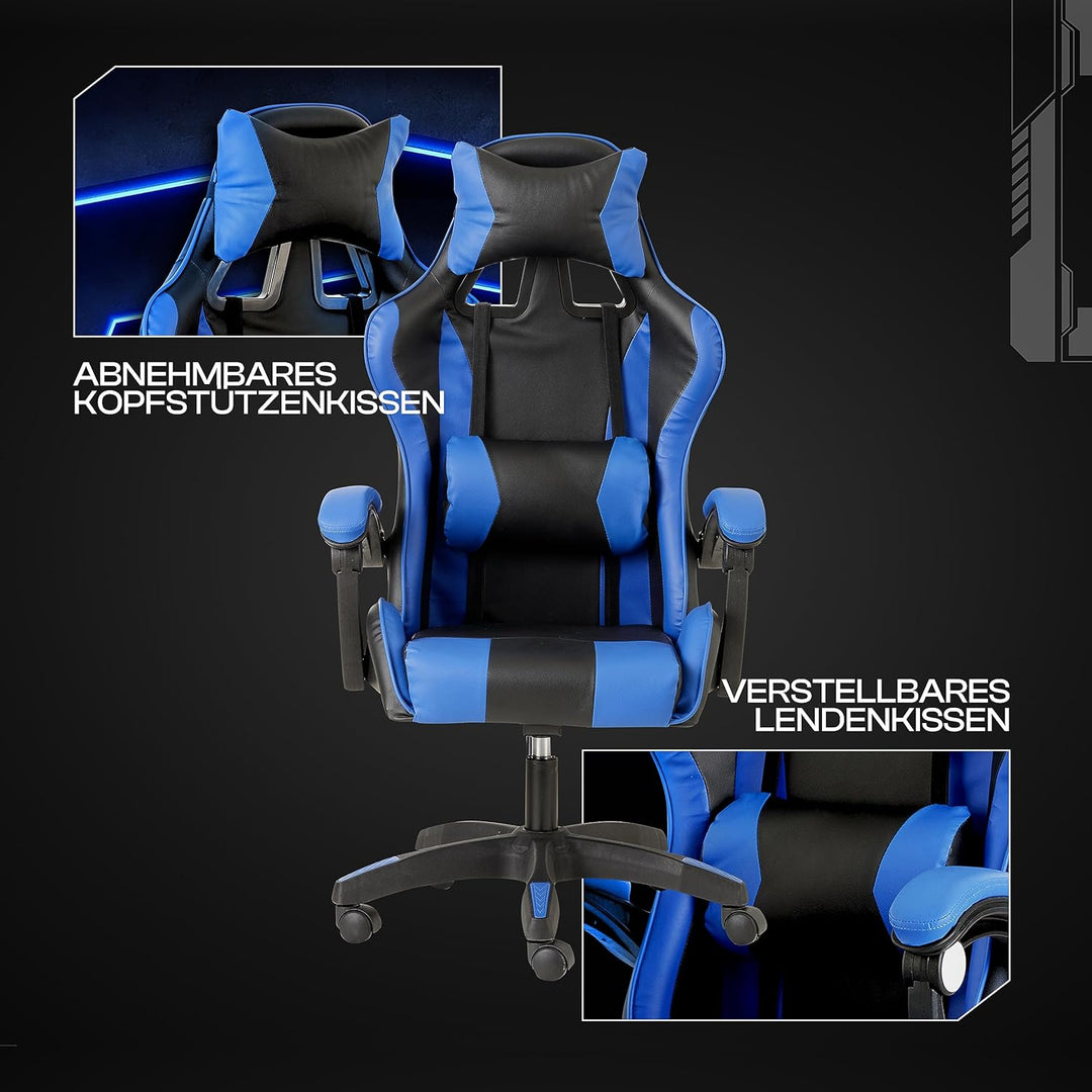 Baroni Home Gaming-Stuhl, ergonomischer Bürostuhl, gepolstert Gaming Sessel mit bequemer, Verstellba