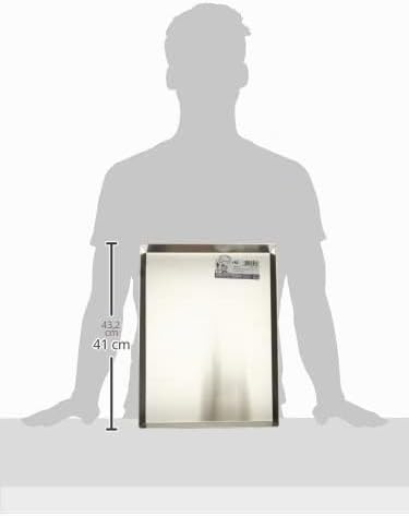 Pentole Agnelli COAL49 / 340 Niedrige rechteckige Pfanne, Aluminium, Grau, 40 x 30 cm, 40 x 30 cm