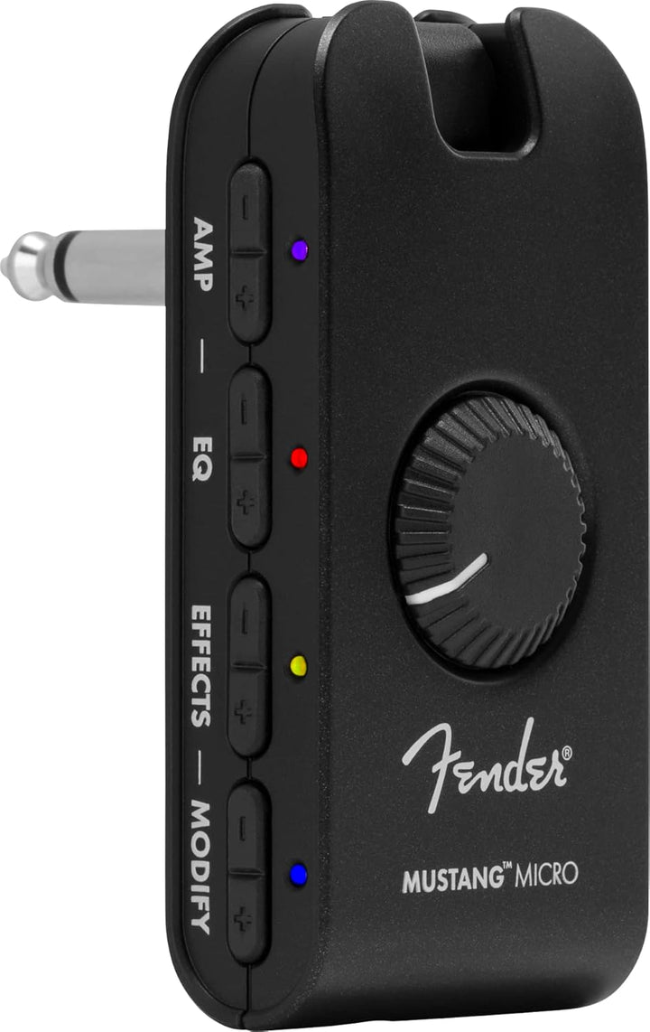 Fender Mustang Mikro-Verstärker, Schwarz, 2311300000 &amp; 351 Shape Premium Plektren (12 Stück) für E-G