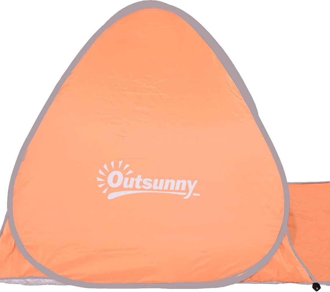 Outsunny Strandmuschel Pop Up Automatisch Strandzelt mit Fenster UV-Schutz tragbares Wurfzelt, Stran