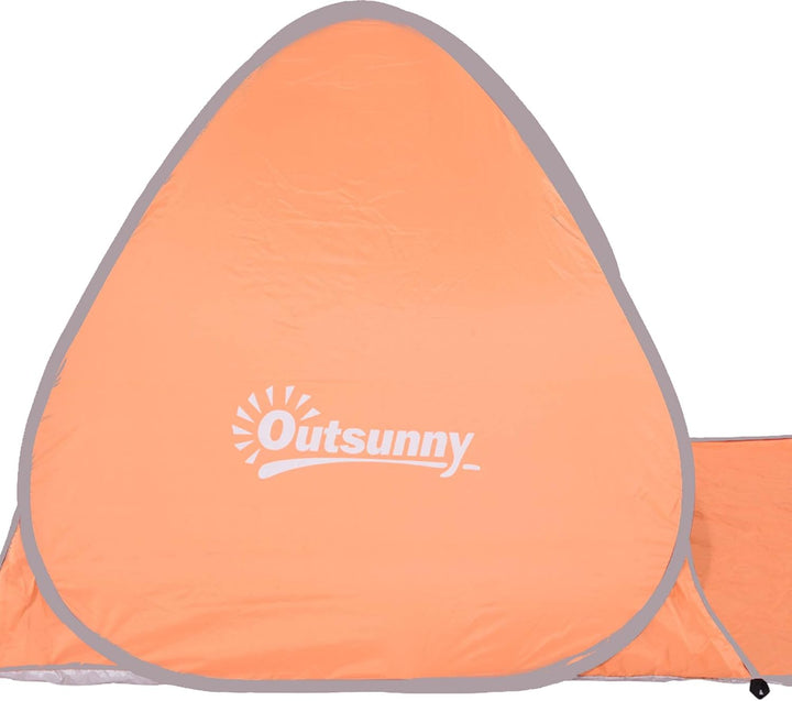 Outsunny Strandmuschel Pop Up Automatisch Strandzelt mit Fenster UV-Schutz tragbares Wurfzelt, Stran