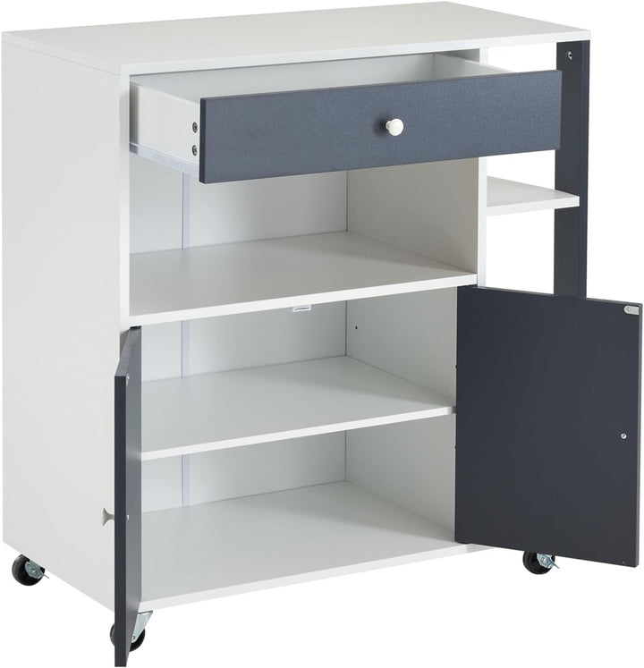 Bonnlo Küchenwagen mit Rollen, Kühceninsel, Servierwagen mit Schublade, Küchenschrank Arbeitsplatte