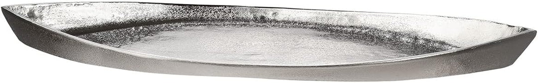 GILDE Deko Schale Boat Boot - Tablett für Adventsgesteck aus Aluminium - Farbe: Silber - Wohnzimmer
