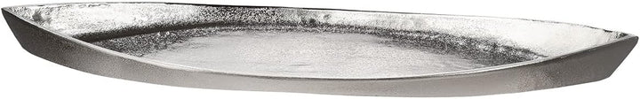 GILDE Deko Schale Boat Boot - Tablett für Adventsgesteck aus Aluminium - Farbe: Silber - Wohnzimmer