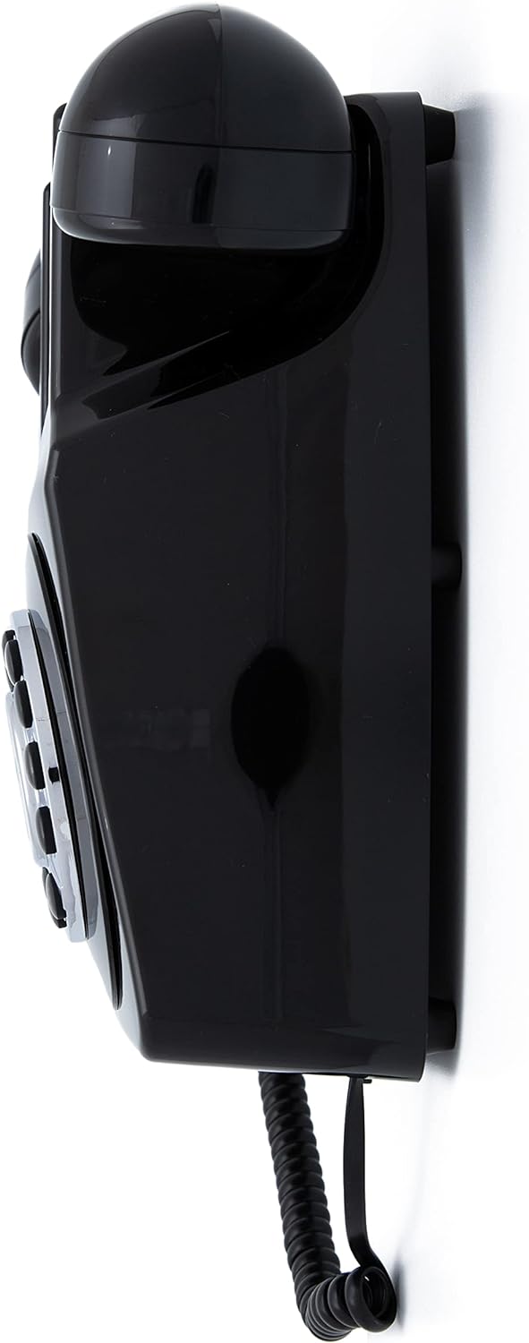 GPO 746WALL Retro Festznetztelefon mit Drucktasten zur Wandmontage mit authentischer Klingelton, Sch