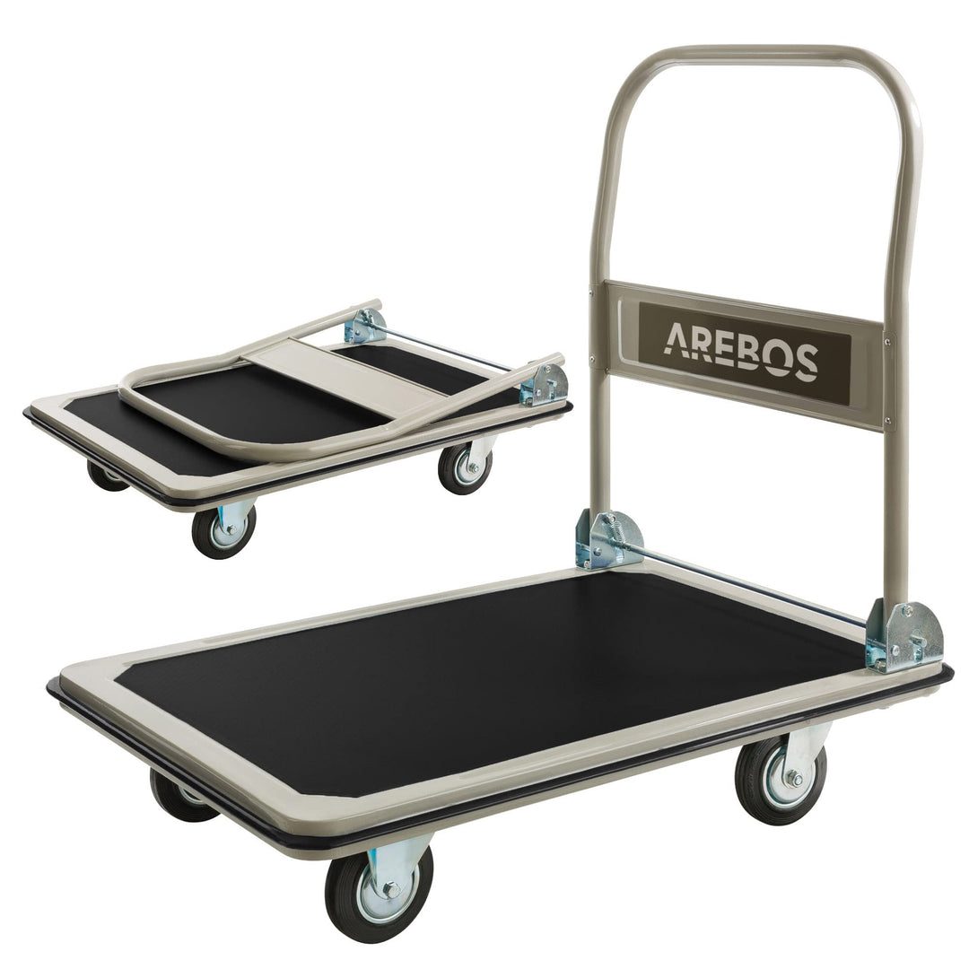 Arebos Plattformwagen | Transportwagen | Plattformwagen klappbar | Klappwagen faltbar | lastenwagen