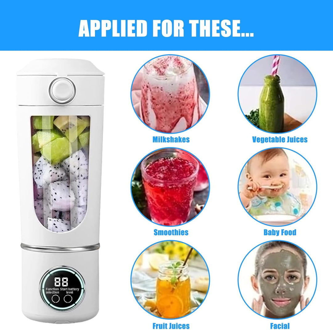 Klein Tragbarer Mixer, 700ml Maker to Go Mini-Standmixer Portable Blender mit 12-Klingen Edelstahl u