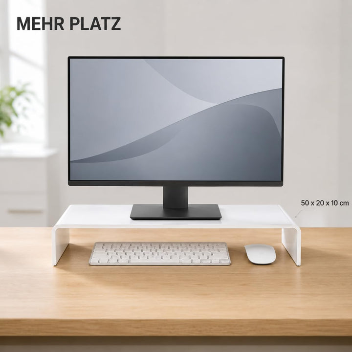 Acrylglas Monitorständer - Exklusive Bildschirmerhöhung aus deutscher Handarbeit - 10mm Monitor Stan