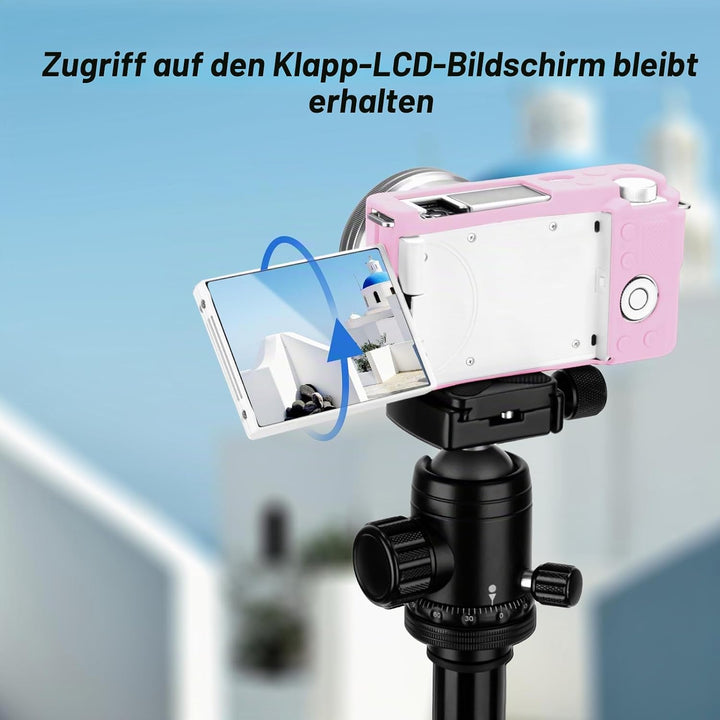 Rieibi ZVE10 Hülle, Weiche Silikon-Schutzhülle für Sony ZV-E10 ZVE10 Kamera rose, rose