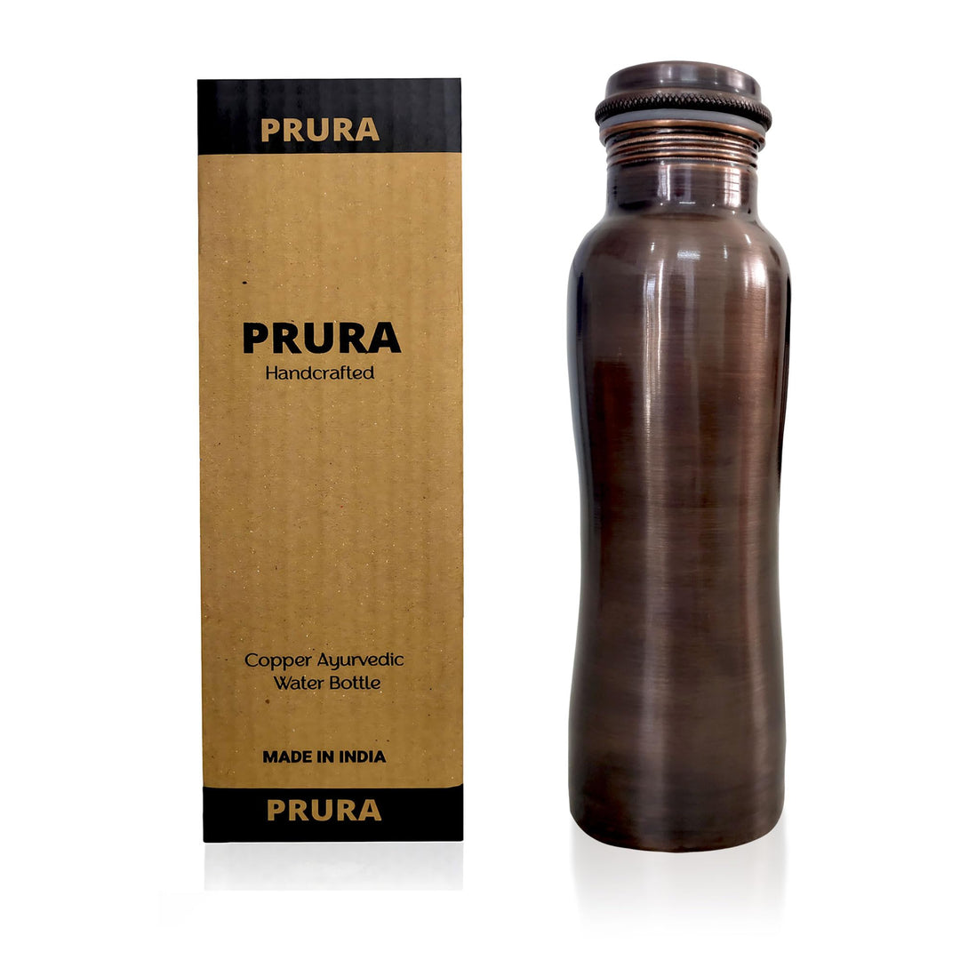 ayurvedische Kupfer-Wasserflasche, auslaufsicheres naturreines Kupfergefäss 900ml/30oz 900 ml Design