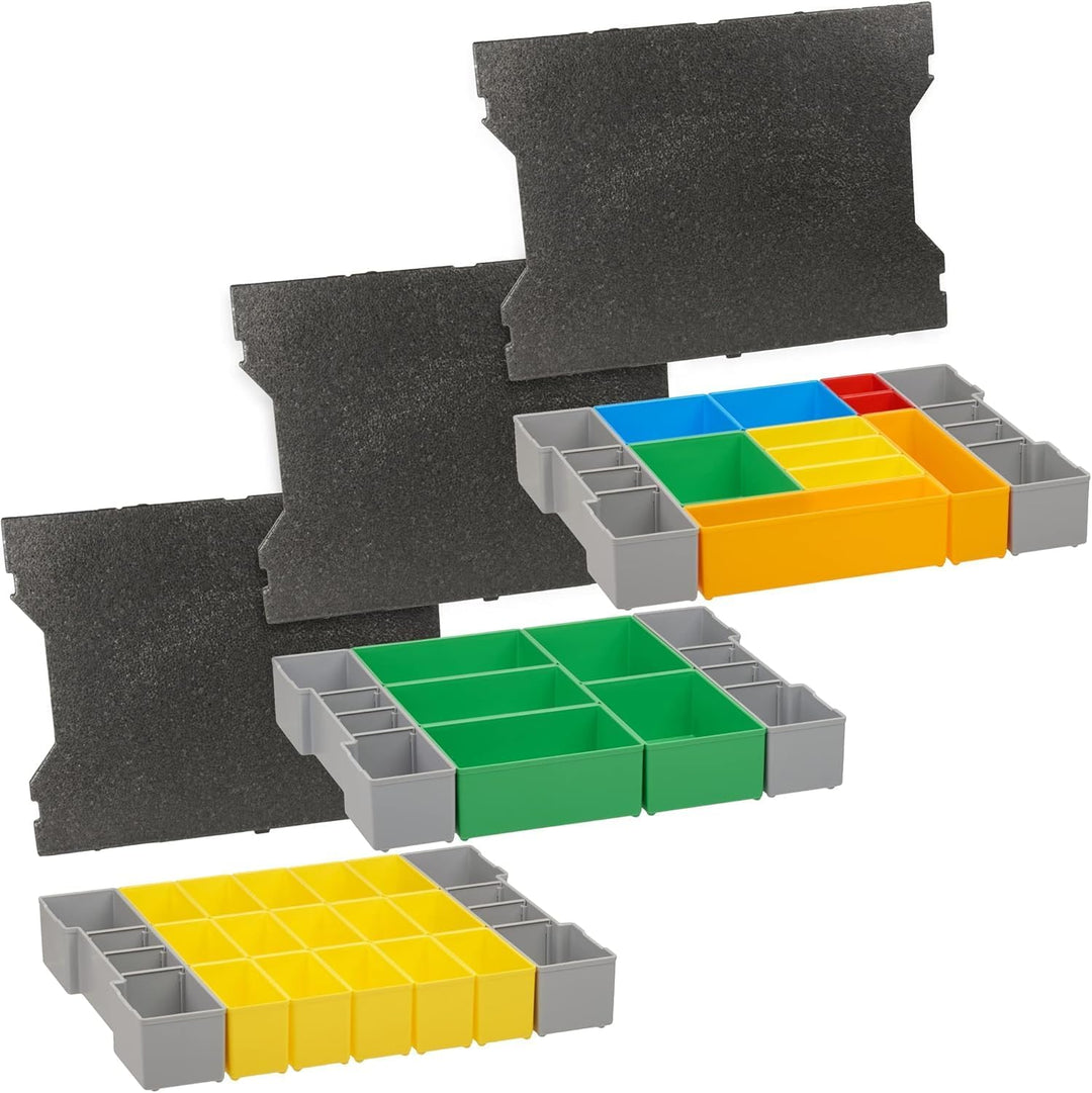 Bosch Sortimo L-Boxx Einlagen | 3er Set Werkzeugkoffer Einlagen für LBoxx Serie G4 inkl. Einsatz B3,