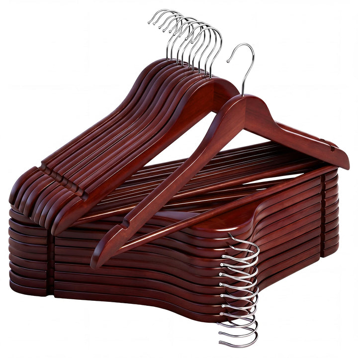 StorageWorks Kleiderbügel Holz, 20er-Pack Kleiderbügel für Kleiderschrank, glatter Kleiderbügel aus