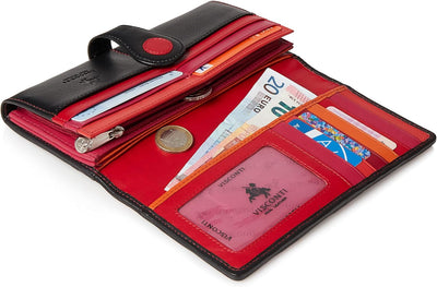 VISCONTI 100% Pur Leder Portemonnaie Damen RFID Schutz Geldbeutel Damen Geldbörse Bifold Mehrfarbig