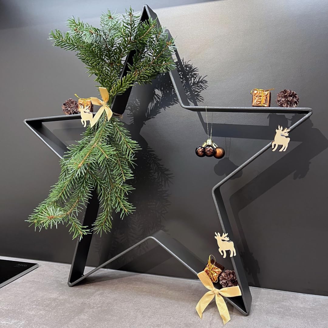 ELEO Metallstern I Winter- & Weihnachtsdeko | Geschenkidee | Handgefertigt aus Schmiedeeisen (feuerv