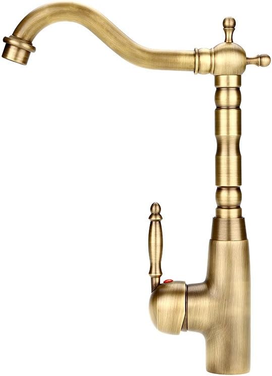 Zerodis Gold Heisser Kalter Wasserhahn Antike Retro Style Massivem Messing Mischbatterie Küche Bad B