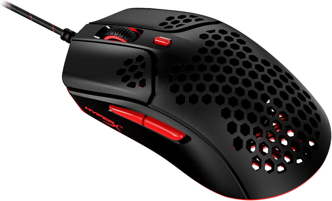 HyperX Pulsefire Haste Gaming-Maus – Ultraleicht, 59g, Wabenschale, Hex-Design, Hyperflex-Kabel, bis