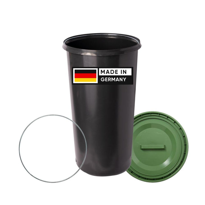 Topanbieter999 60 Liter Mülleimer Sack-Ständer Gelber Sack Eimer Müllsackständer mit grünem Deckel -