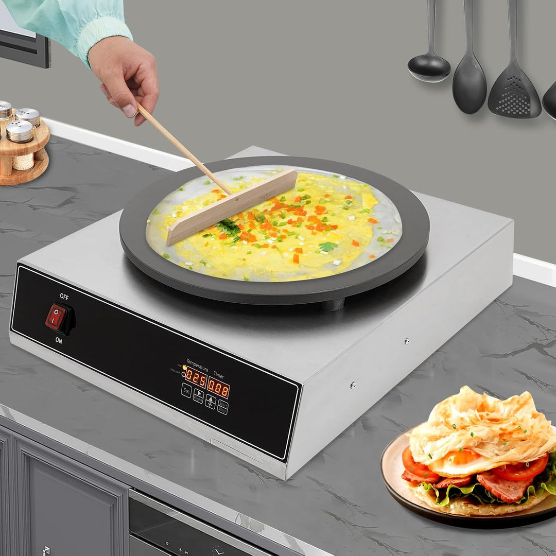 Electric Crepe Maker Elektrische Pfannkuchenmaschine mit Digitalanzeige