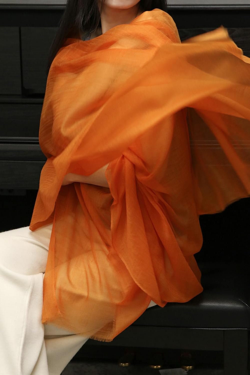 Damen 100% Kaschmir feder-leicht Ring Pashmina Schal Abendkleid Stola aus hauch-dünn 200 garn Cashme
