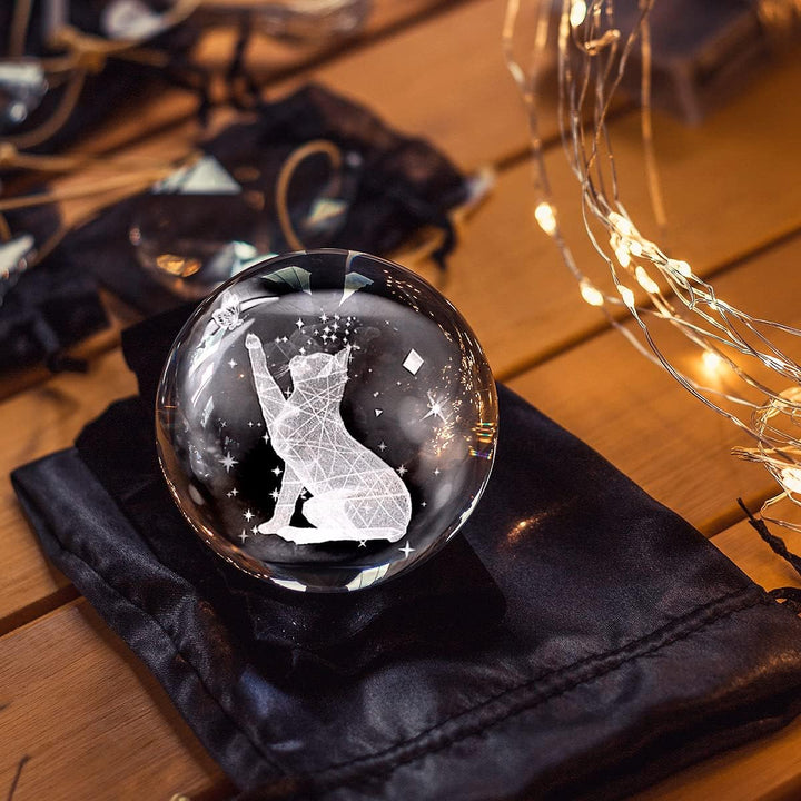 HABOWN Kristallkugel Spieluhr, 360 ° drehbare hölzerne Spieluhr mit Licht，Geburtstagsgeschenk, Proje