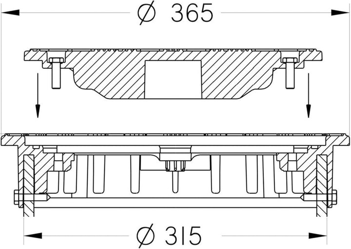 KG Schacht Revisionsschacht Abwasserschacht Kontrollschacht DN315 / DN160 - Komplett SET - Schachtbo