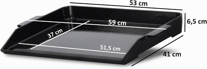 BBQ-Toro Gusseisen Grillplatte emailliert | 59 x 41 cm | BBQ Plancha, Grillplancha | Rechteckig, Uni