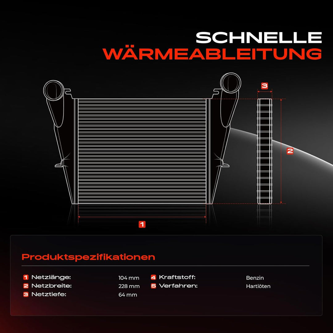 Frankberg Ladeluftkühler Turbokühler Kompatibel mit Civic IX FB FG 1.6L 2.2L 2013-2016 Civic IX Tour
