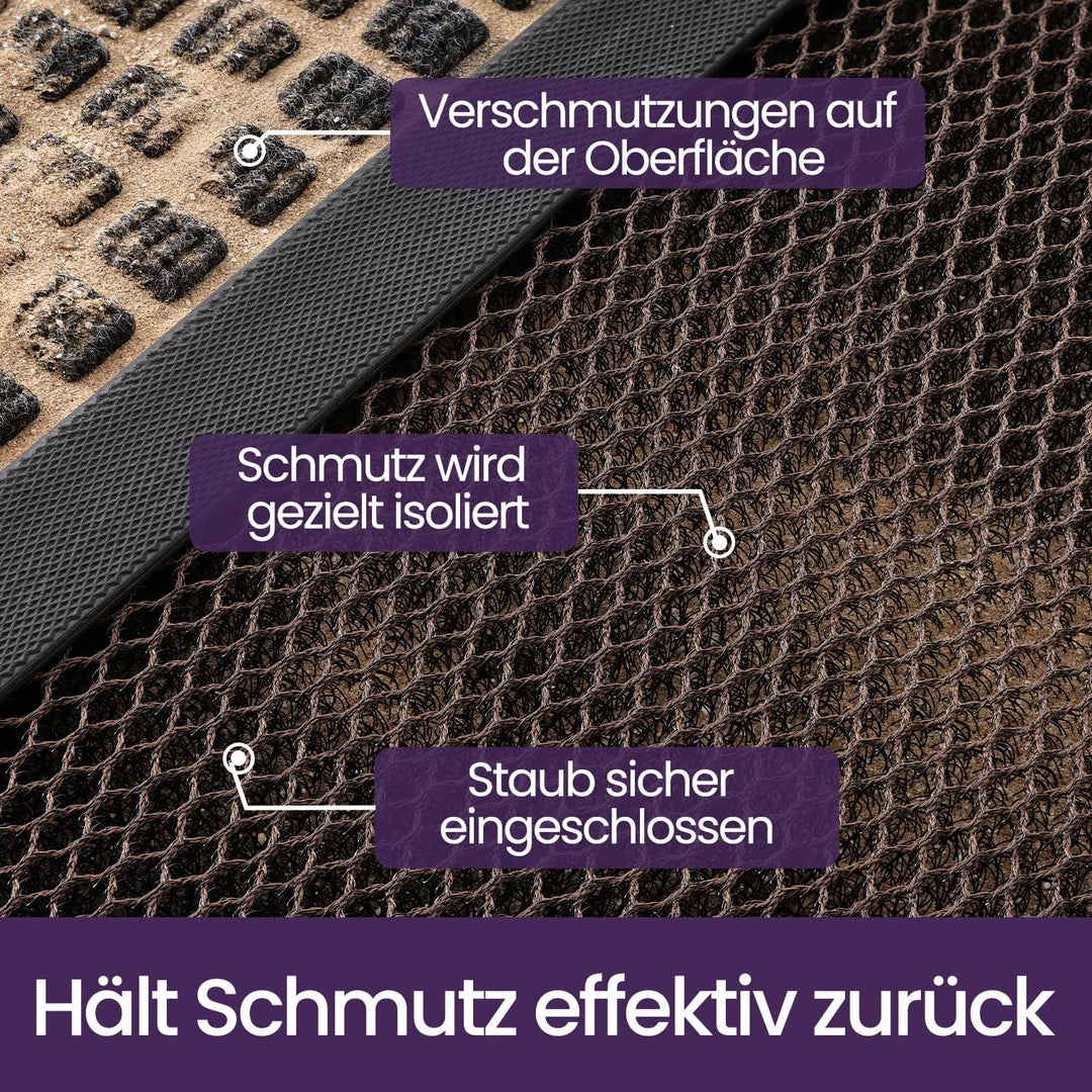 DEXI Fussmatte aussen 60 x 90 cm, extrem rutschfeste Schmutzfangmatte, langlebig Fussabtreter aussen