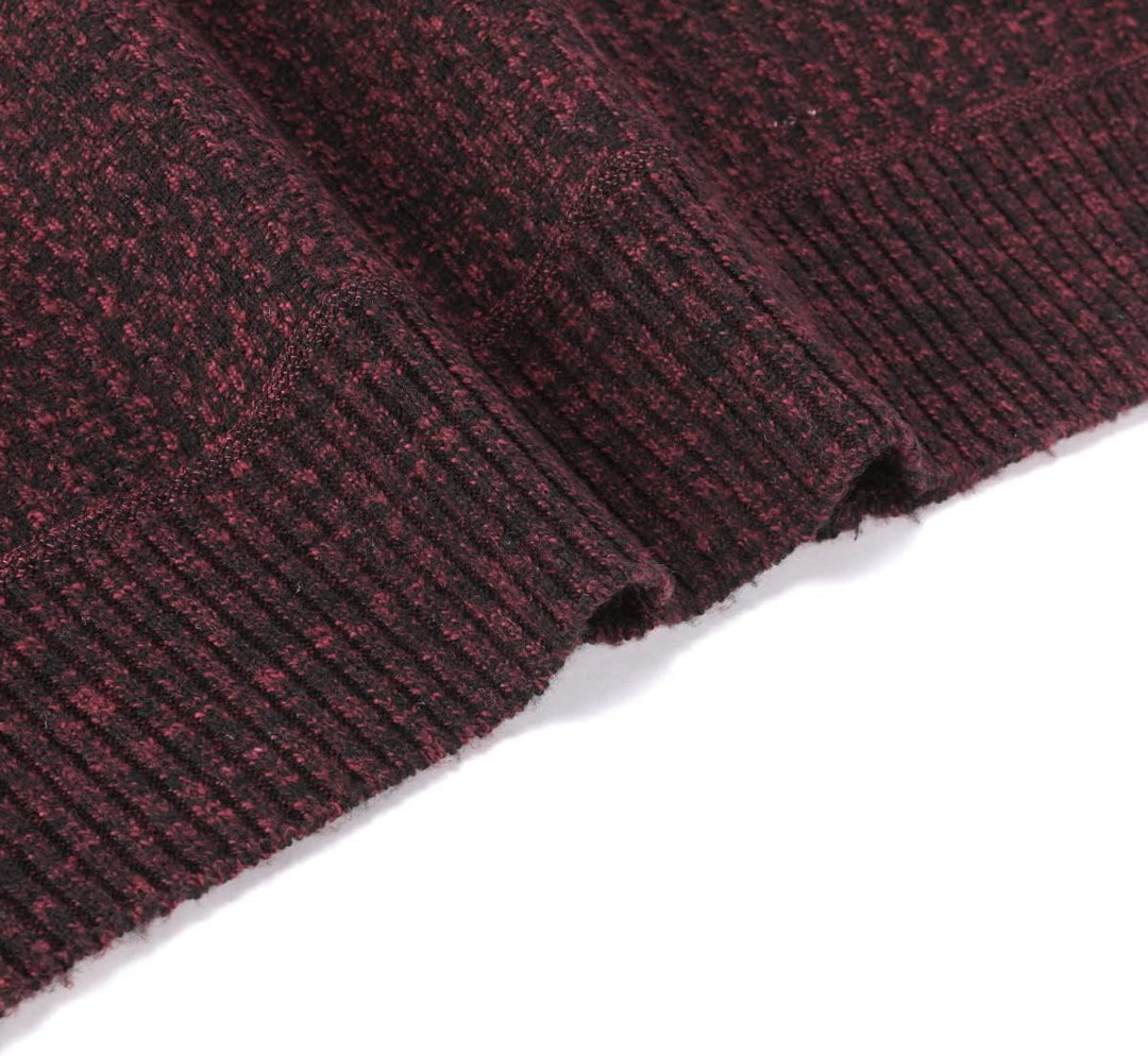 YOUTHUP Herren Strickjacke mit Stehkragen Fleecejacke Warm Übergangsjacke Reissverschluss Pullover M