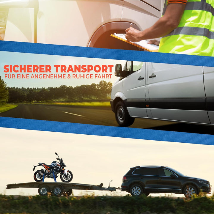NTG Spanngurte mit Ratsche und Kunststoff-Fitting für Airlineschiene 10 Stück im Set | 1100 mm Lang