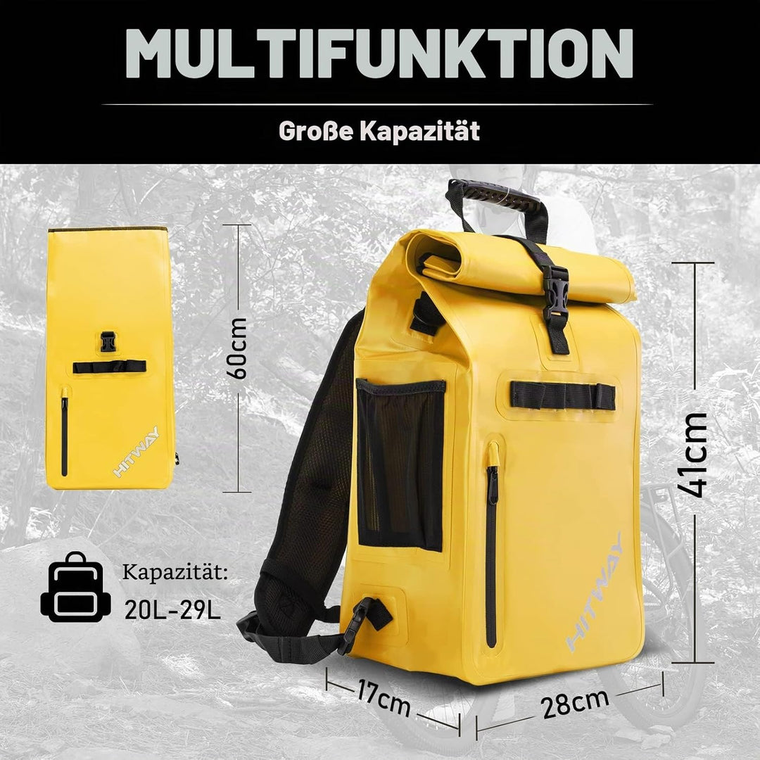HITWAY 3in1 Fahrradtasche-29L-Geeignet als Umhängetasche - Gepäckträgertasche -Rucksäcke für Radspor