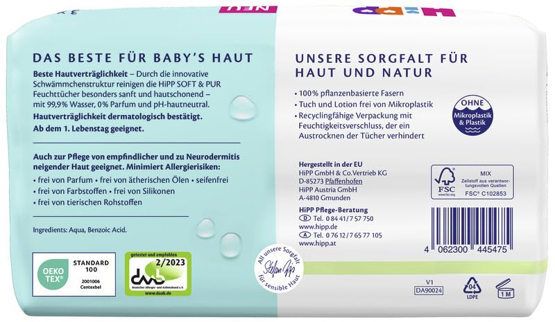 Babysanft Feuchttücher Soft und Pur 3x48 Stuck 144 stück (1er Pack), 144 stück (1er Pack)