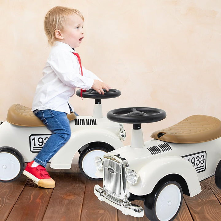 JAMARA 464010 Rutscher Classic Car-Kofferraum unter der Sitzfläche, Flüsterreifen, Scheinwerferattra