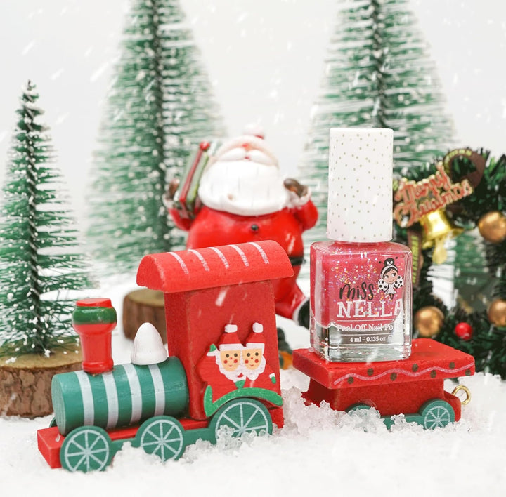 Miss Nella Weihnachtsglitter Special Glitzer - 6er Pack Kinder Nagellack mit Peel-off-Formel auf Was