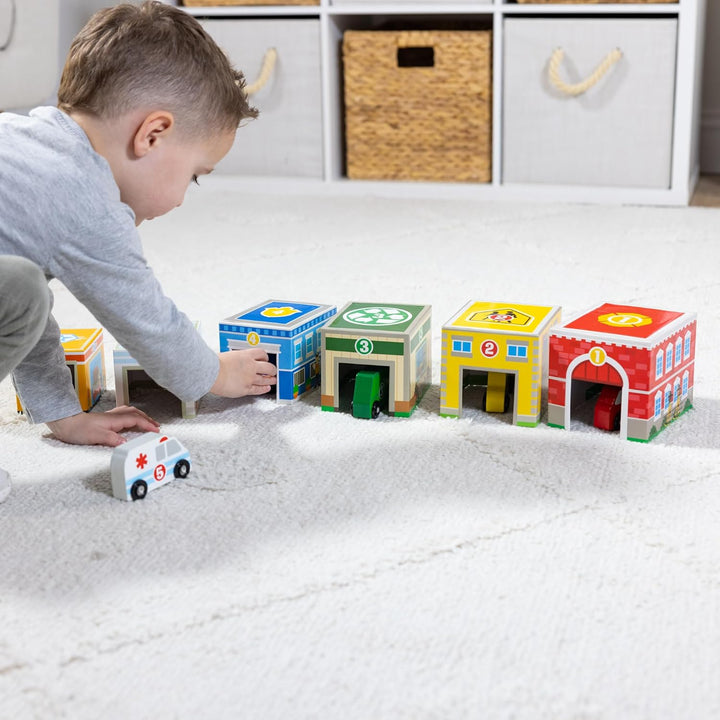 Melissa & Doug Nesting & Sorting Buildings & Vehicles , Wooden Toy & Trains , Trucks & Vehicles , 2+
