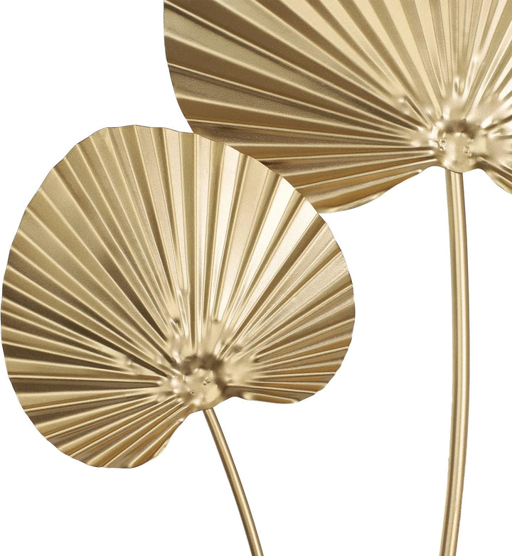 EGLO LIVING Wanddeko Chikuma, Elegantes 3D Wandbild im Blatt-Design, Wandobjekt aus Metall in Messin