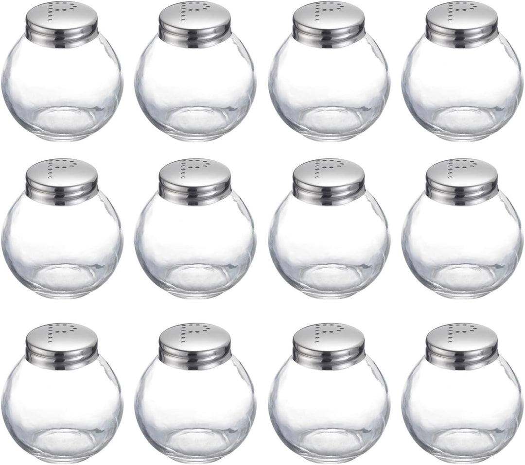 Westmark Pfefferstreuer, 12 Stück, Fassungsvermögen: je 50 ml, Glas/Edelstahl, Roma, Silber/Transpar