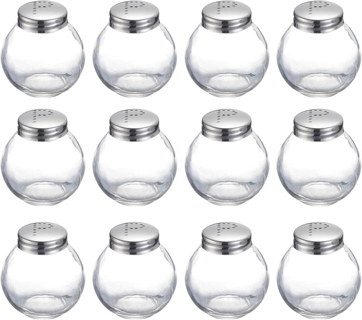 Westmark Pfefferstreuer, 12 Stück, Fassungsvermögen: je 50 ml, Glas/Edelstahl, Roma, Silber/Transpar
