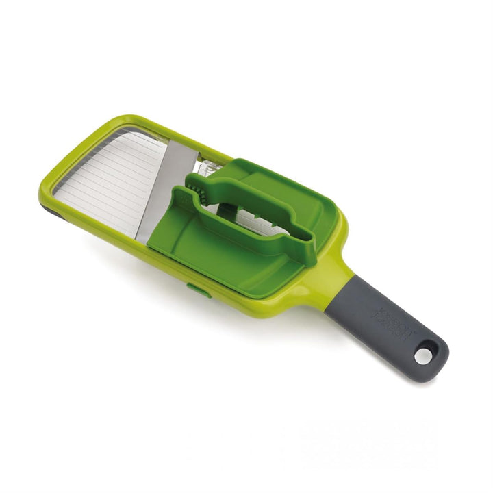 Joseph Joseph Multi-Grip Küchen Mandoline, Verstellbar Gemüseschneider und zwiebelschneider, 3-Schei