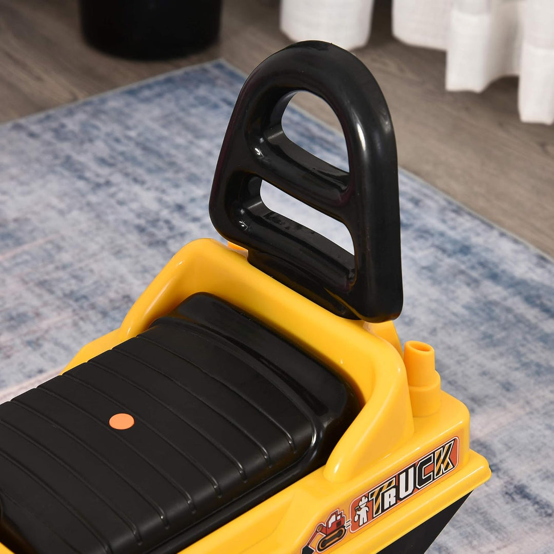 HOMCOM Rutschauto für Kinder, 18-48 Monate, mit Hupe und Drehfunktion, Gelb