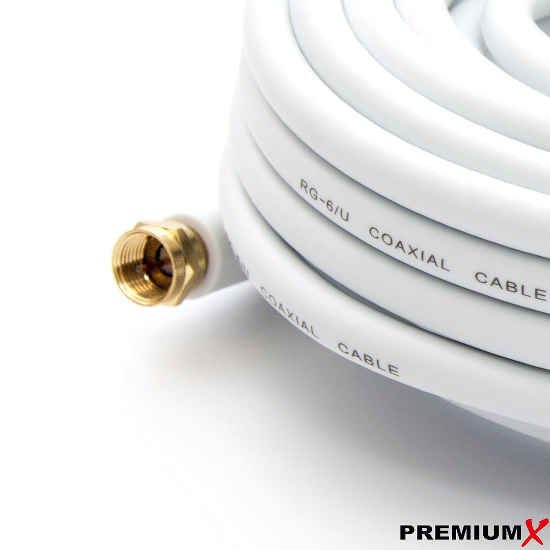 Premium X 30m Basic-Line TV Koaxialkabel mit Vollmetallstecker - doppelt geschirmt >110dB Digitales