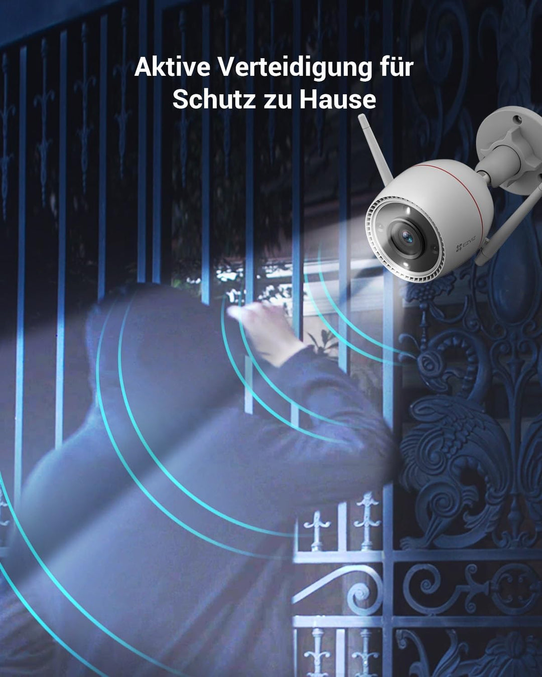 EZVIZ 2K Outdoor WLAN IP Kamera, IP67 Überwachungskamera mit KI-Personenerkennung, Farbnachtsicht, a