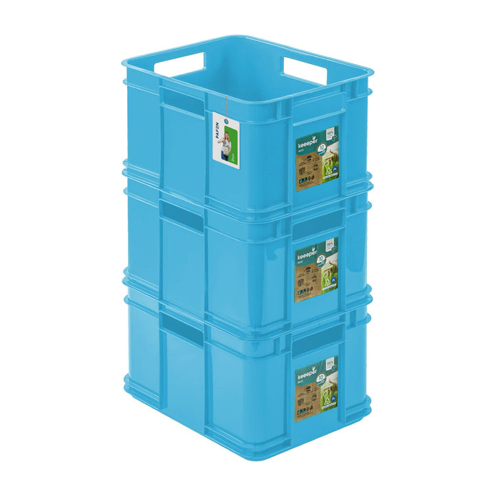3x Euro Stapelbox 16l - 35 x 27 x 21 cm – Eco Aufbewahrungsbehälter Euro-box Stapelkasten Transport