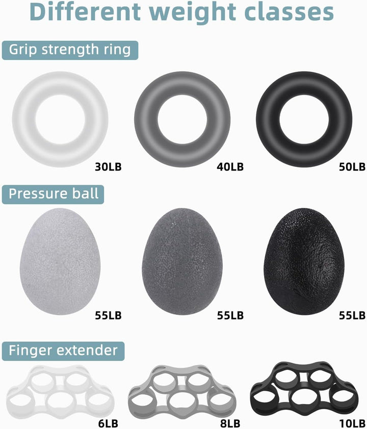 10 Stück Fingertrainer Knetball Handtrainer、knetball für hände therapie、Arthrose Training, Stärkung
